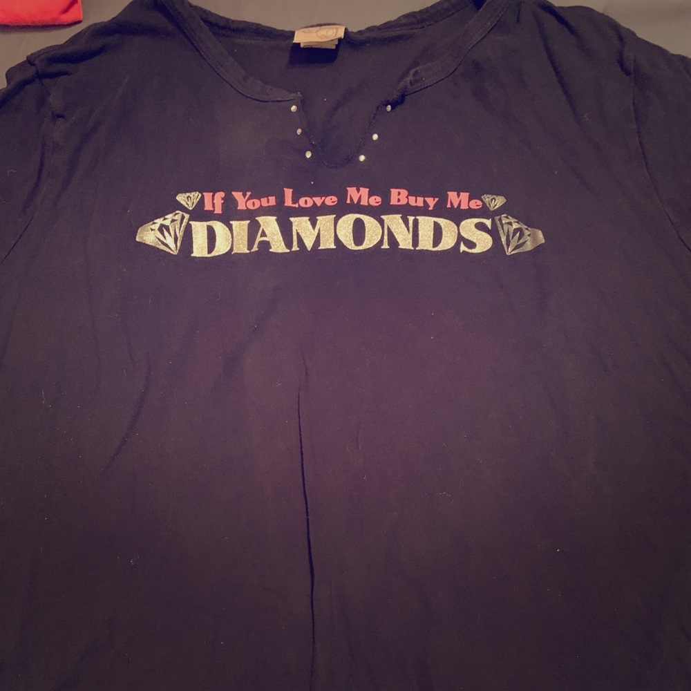 Plus size Lane Bryant 3x black graphic T w/ jewels